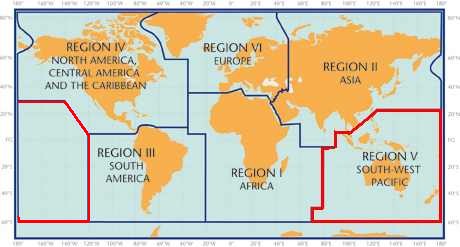 WMO Regions and RAV