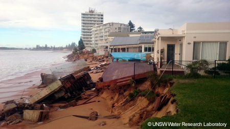 Storm surge damage at Collaroy, NSW (June 2016). Copyright UNSW Water Research Laboratory