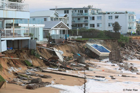 Storm surge damage at Collaroy, NSW (June 2016). Copyright Peter Rae